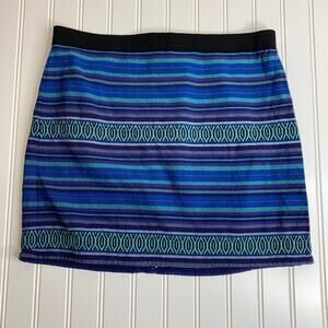 American Eagle Blue Purple Aztec Blanket Pattern Mini Skirt Sz 8